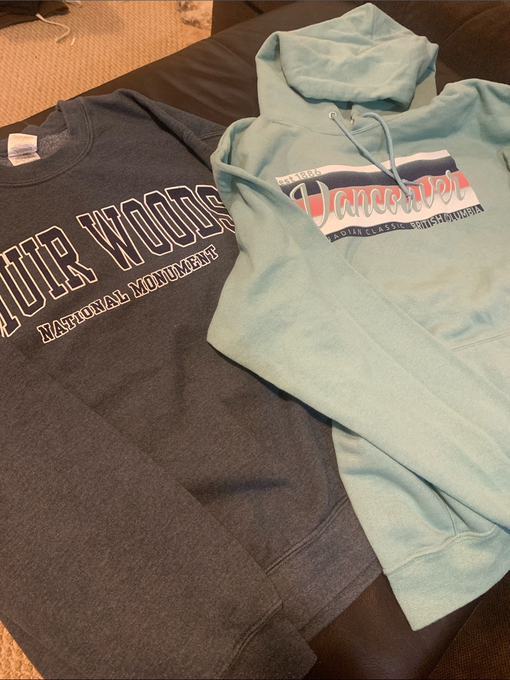 Hoodie Sweatshirt with Vancouver Graphic and Muir Woods Crewneck Sweatshirt SET